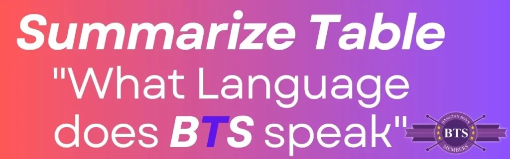 What Language Does BTS Speak?