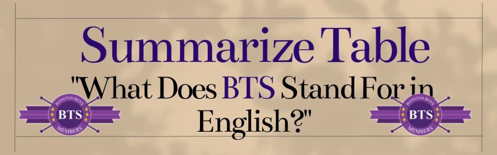 What Does BTS Stand For in English?