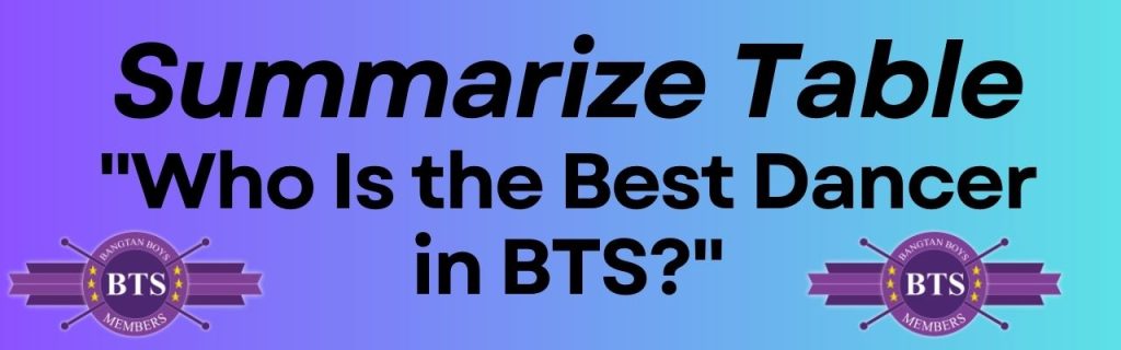 Who Is the Best Dancer in BTS?