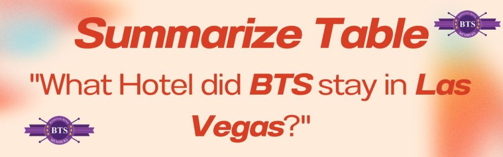 What Hotel did BTS stay in Las Vegas?