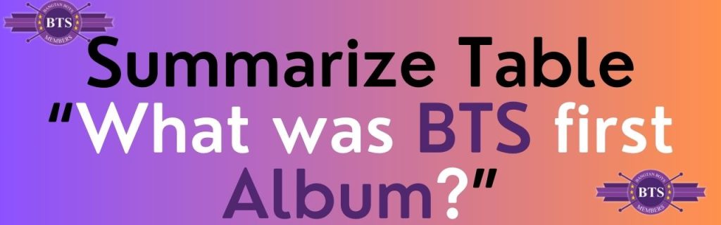 What was BTS first Album?